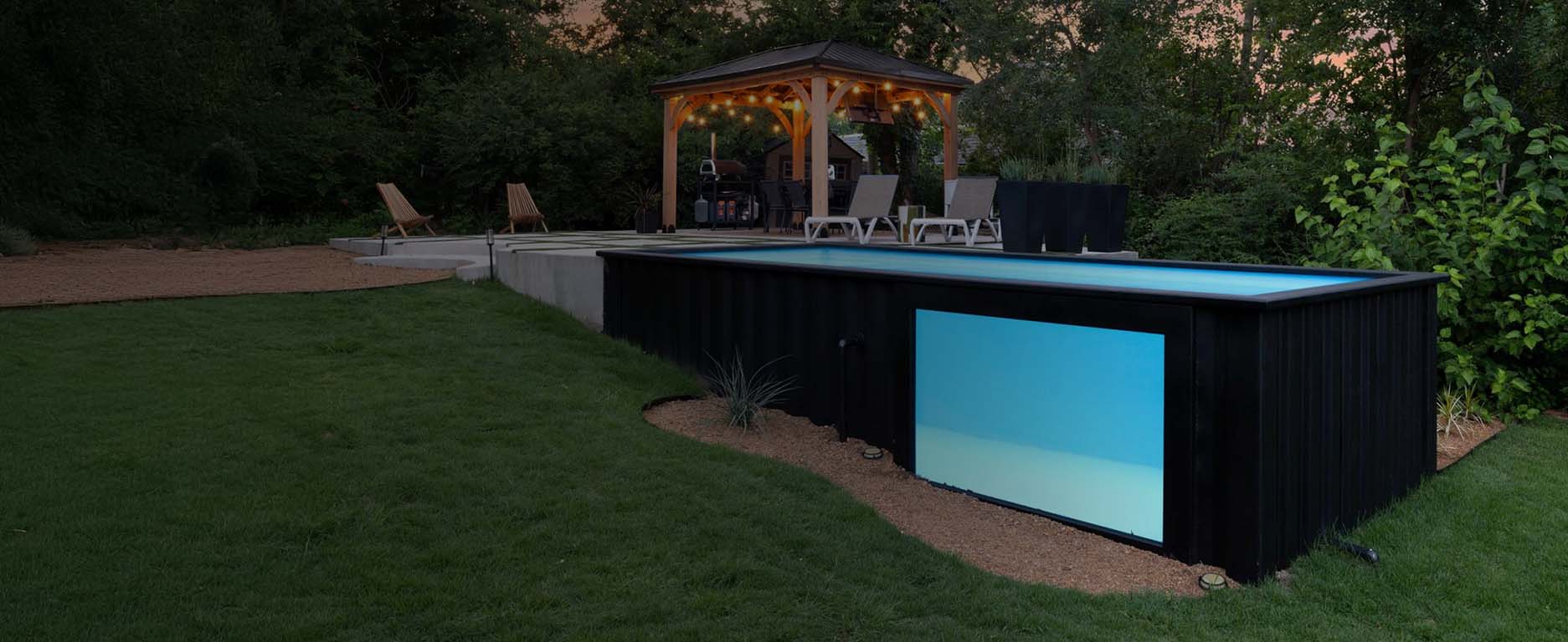 Breathtaking sunset over Oklahoma container pool installation