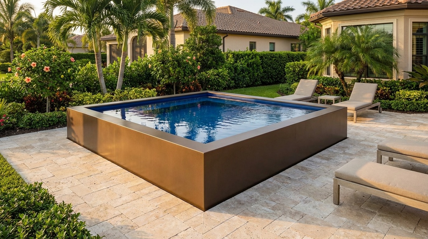 12 x 12 Canyon Bronze Deep Sea Blue Architectural Pool
