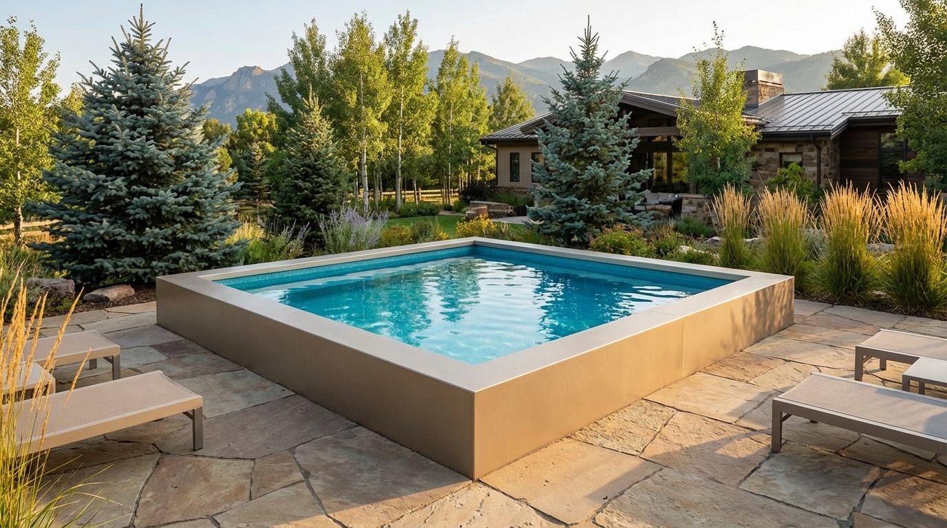 12 x 12 Champagne Mist Blue Topaz Architectural Pool