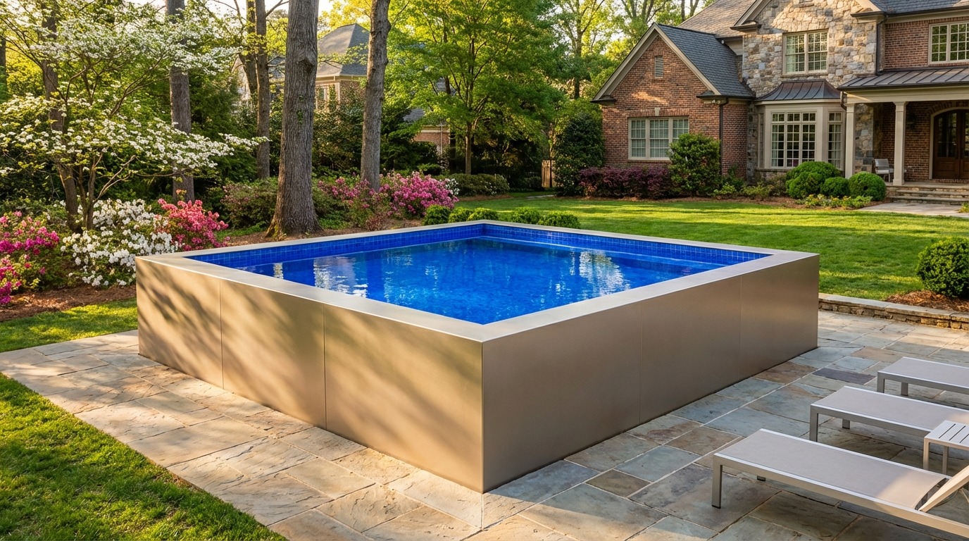 12 x 12 Champagne Mist Blue Matrix Architectural Pool