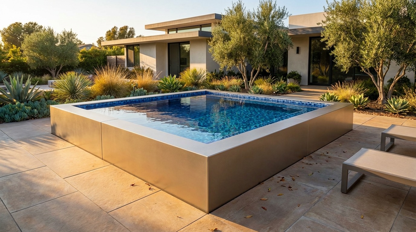 12 x 12 Champagne Mist Mystic Blue Architectural Pool