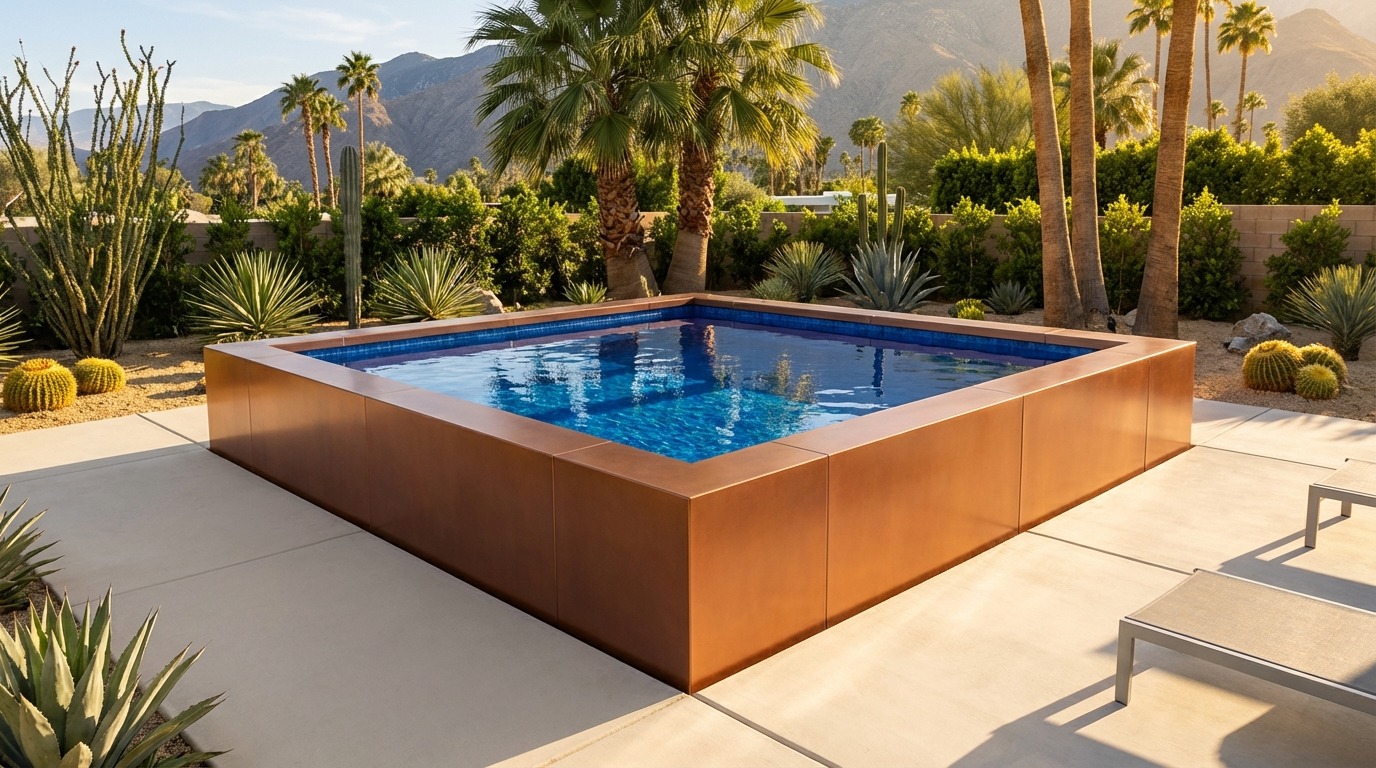 12 x 12 Espresso Copper Blue Matrix Architectural Pool