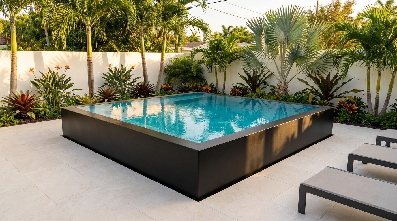 12 x 12 Midnight Black Blue Topaz Architectural Pool