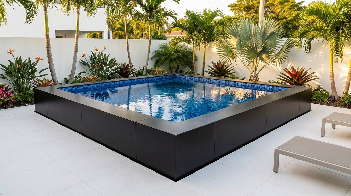 12 x 12 Midnight Black Mystic Blue Architectural Pool