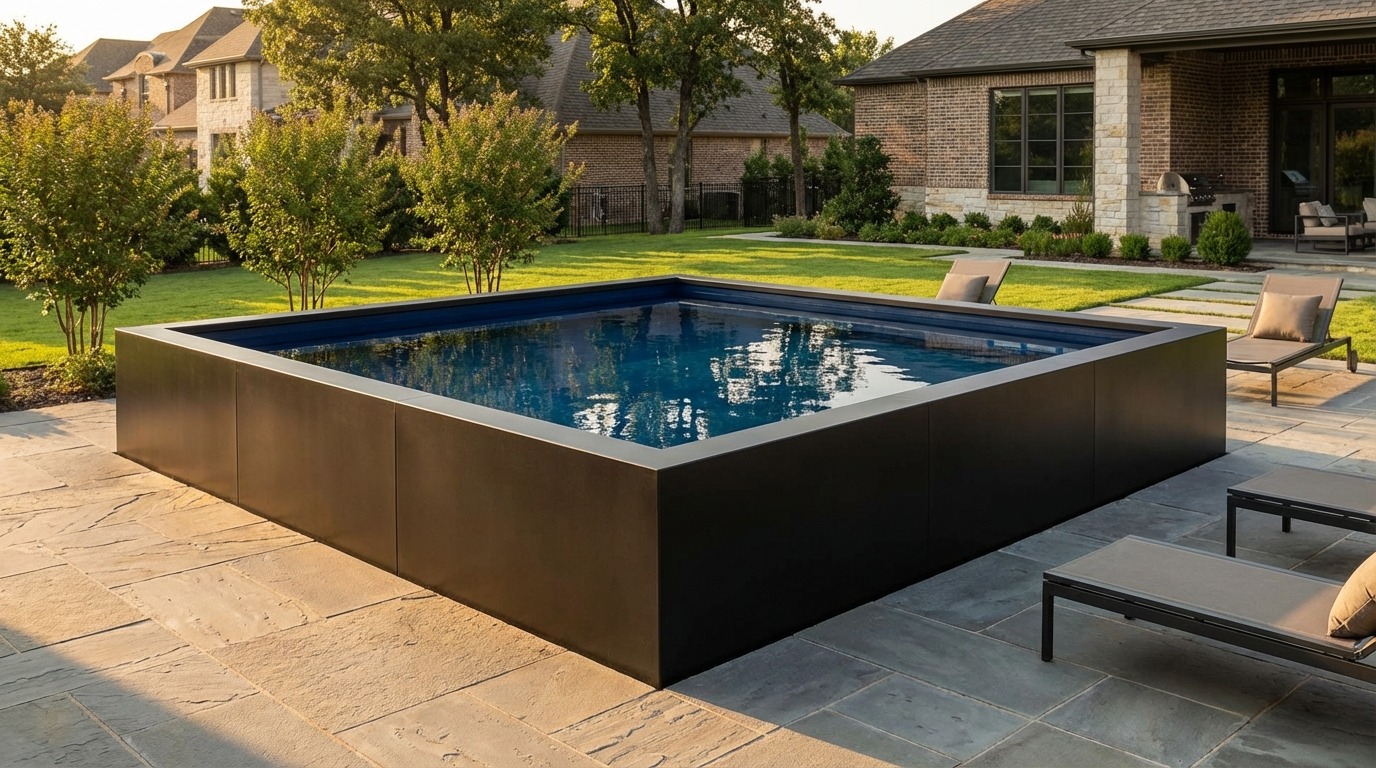 12 x 12 Midnight Black Deep Sea Blue Architectural Pool
