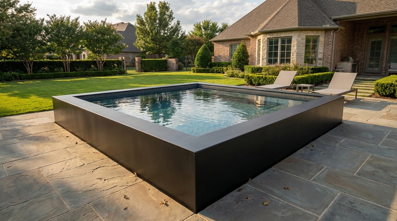 12 x 12 Midnight Black Titanium Stone Architectural Pool