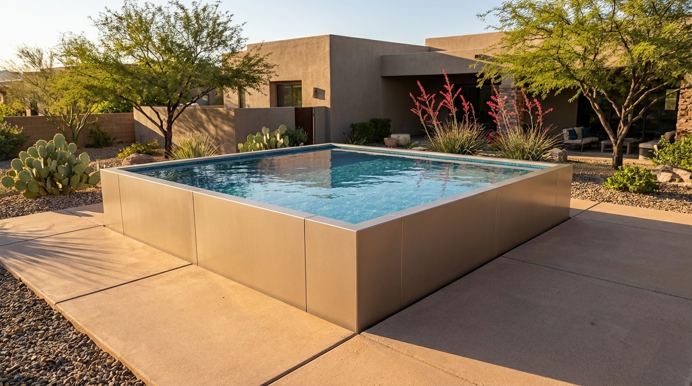 12 x 16 Champagne Mist Blue Topaz Architectural Pool