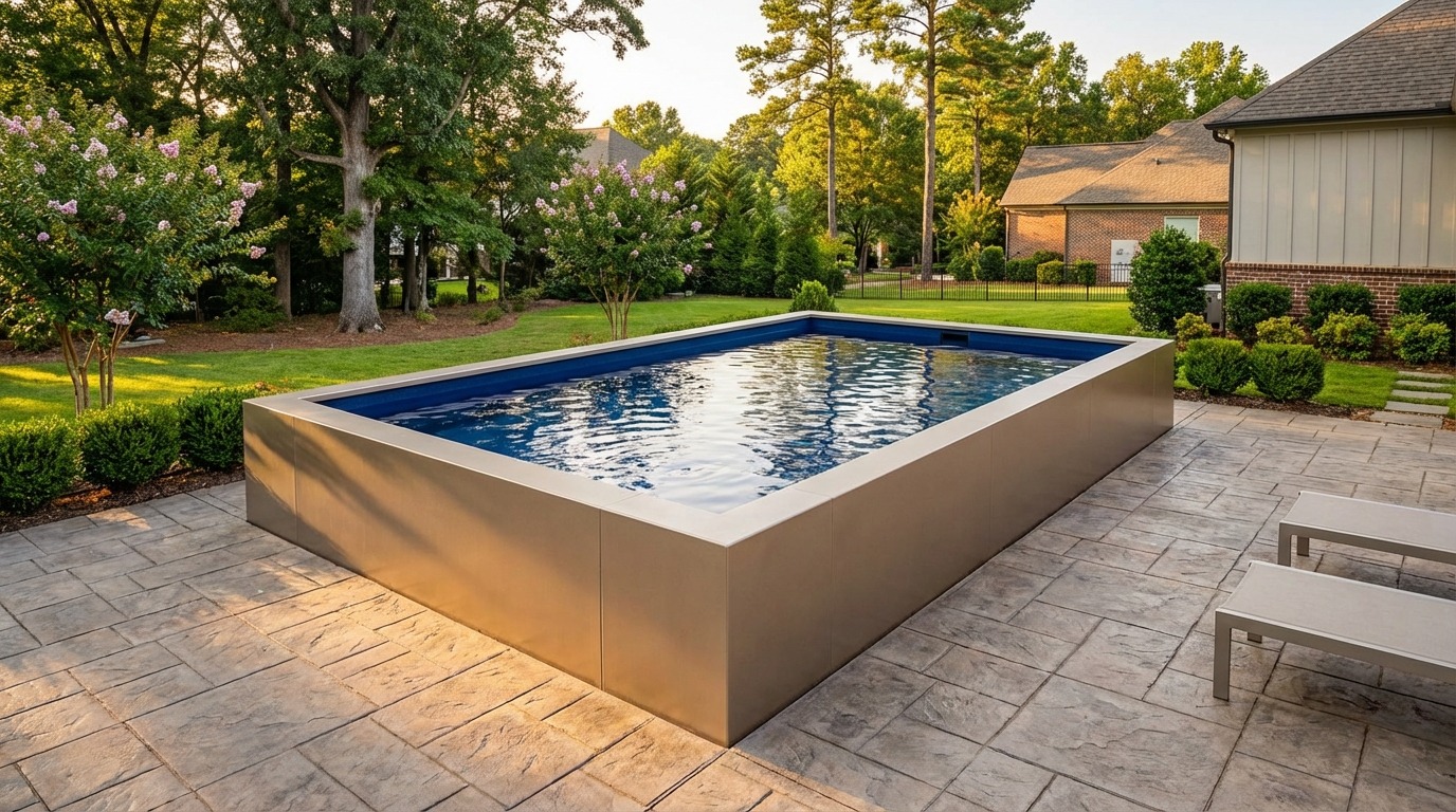 12 x 16 Champagne Mist Deep Sea Blue Architectural Pool