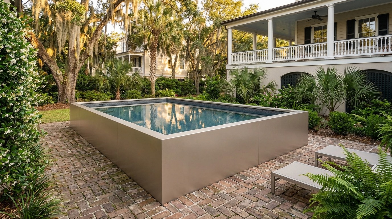 12 x 16 Champagne Mist Titanium Stone Architectural Pool