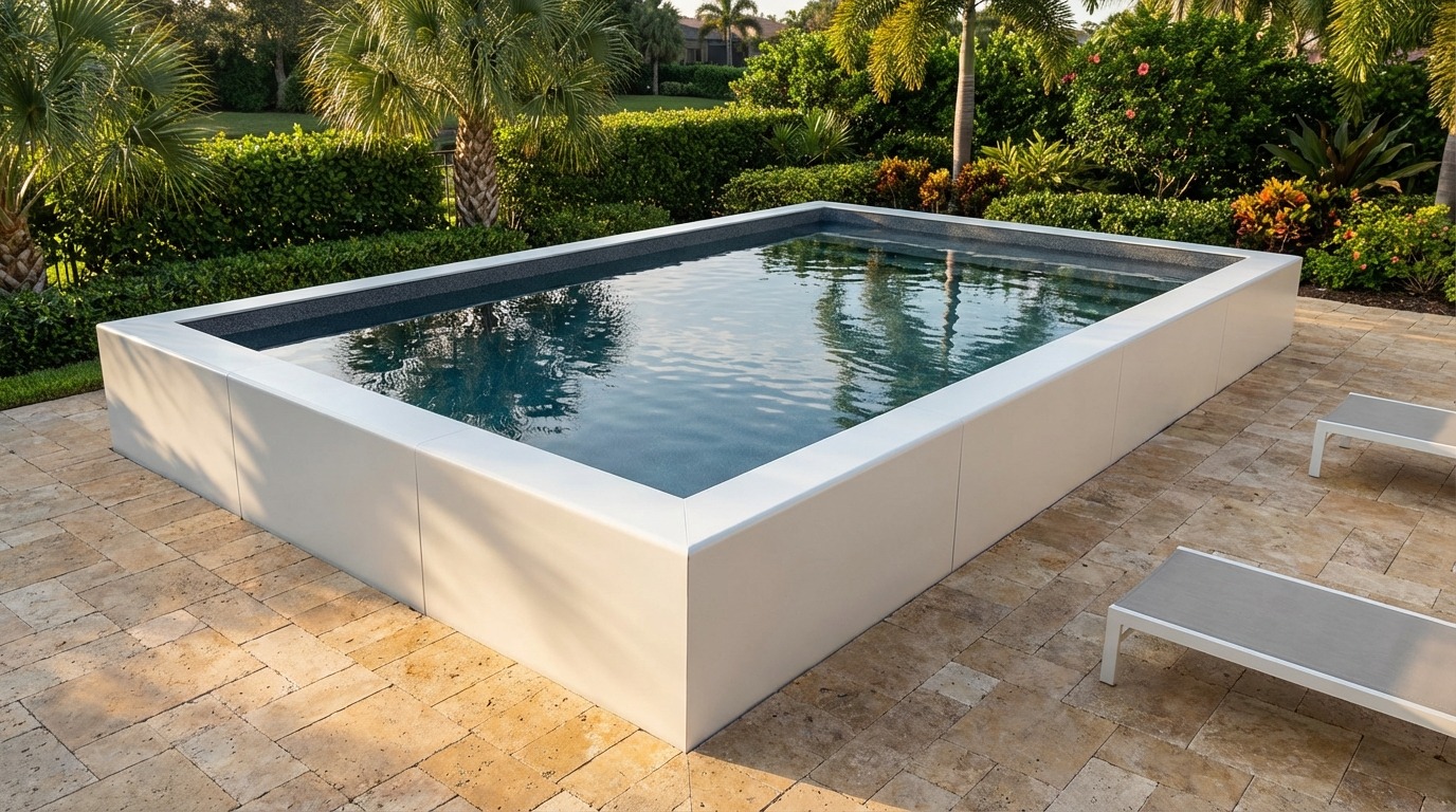 12 x 16 Alpine White Titanium Stone Architectural Pool