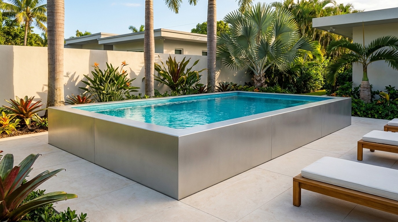 12 x 16 Platinum Silver Blue Topaz Architectural Pool