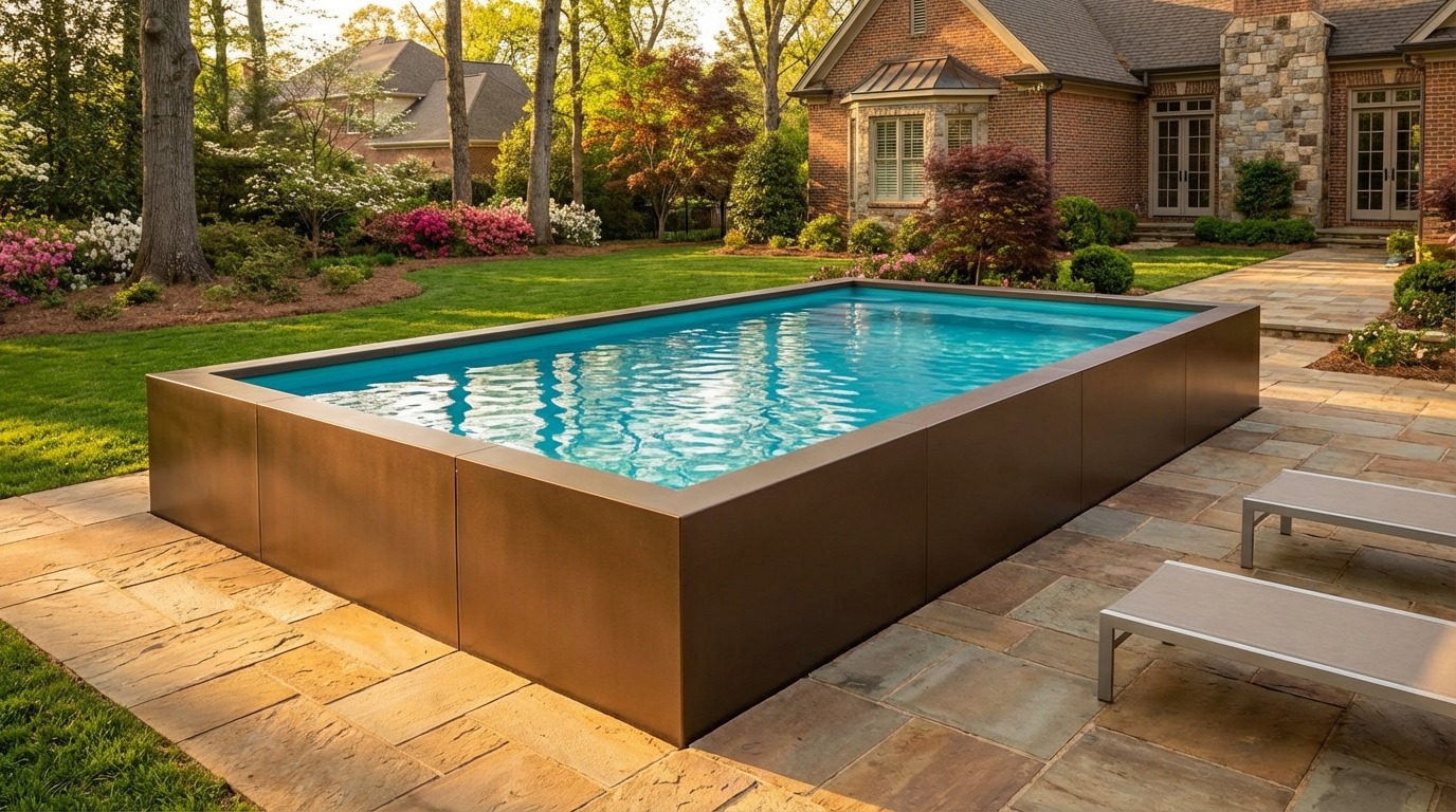 12 x 20 Canyon Bronze Blue Topaz Architectural Pool