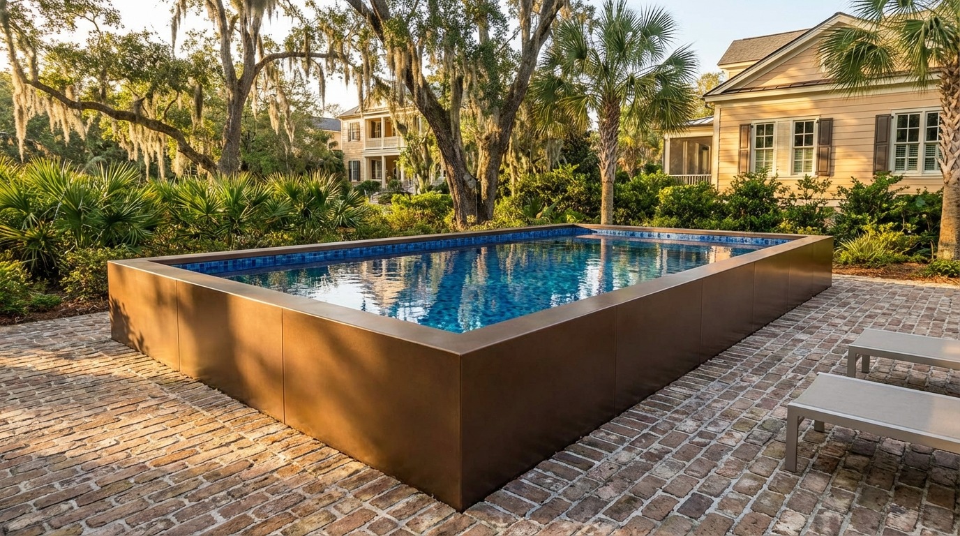 12 x 20 Canyon Bronze Mystic Blue Architectural Pool