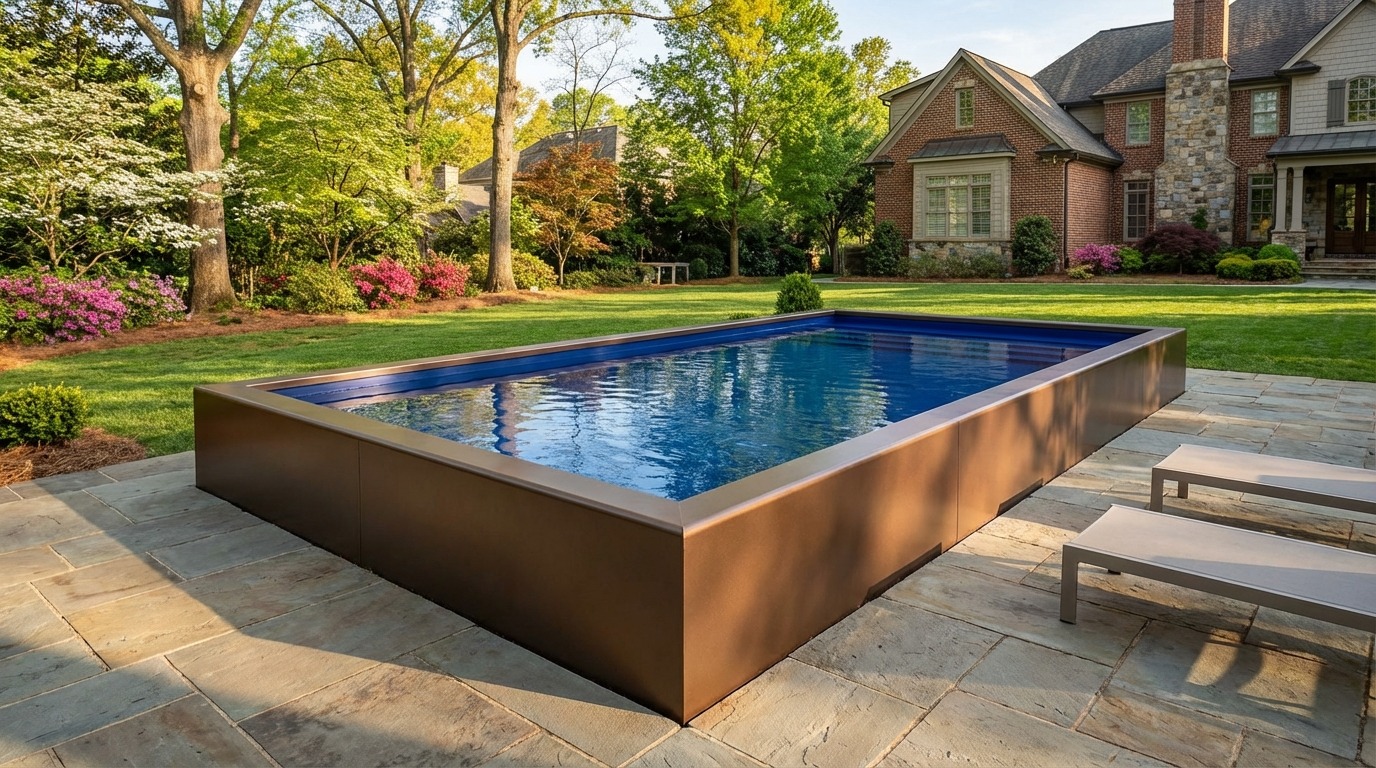 12 x 20 Canyon Bronze Deep Sea Blue Architectural Pool
