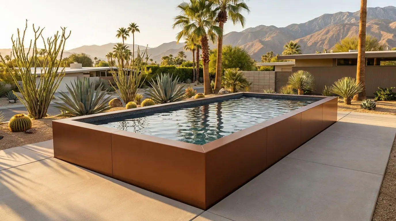 12 x 20 Espresso Copper Titanium Stone Architectural Pool