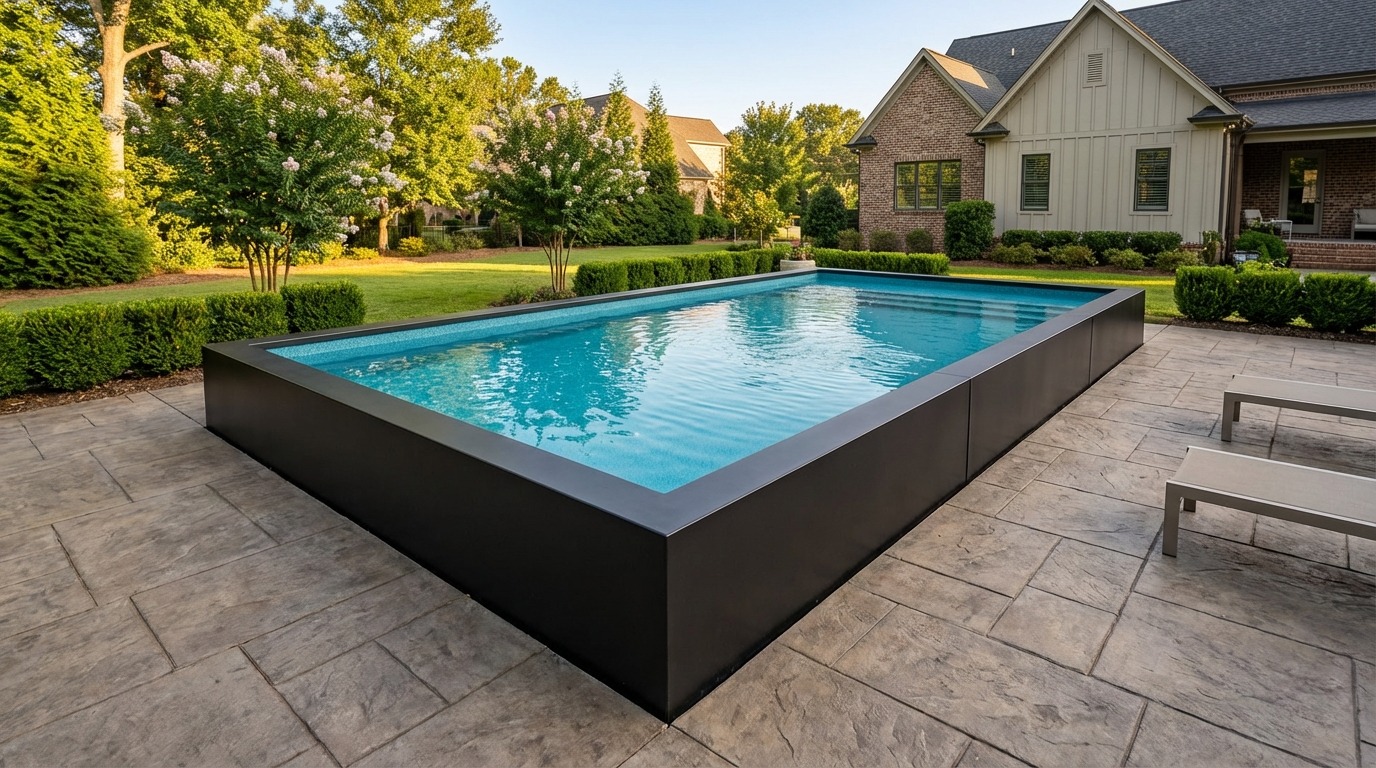 12 x 20 Midnight Black Blue Topaz Architectural Pool