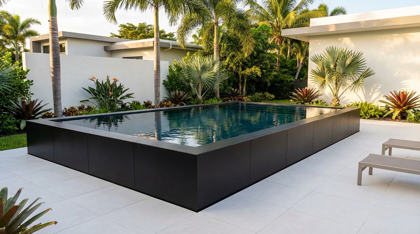 12 x 20 Midnight Black Black Sapphire Architectural Pool