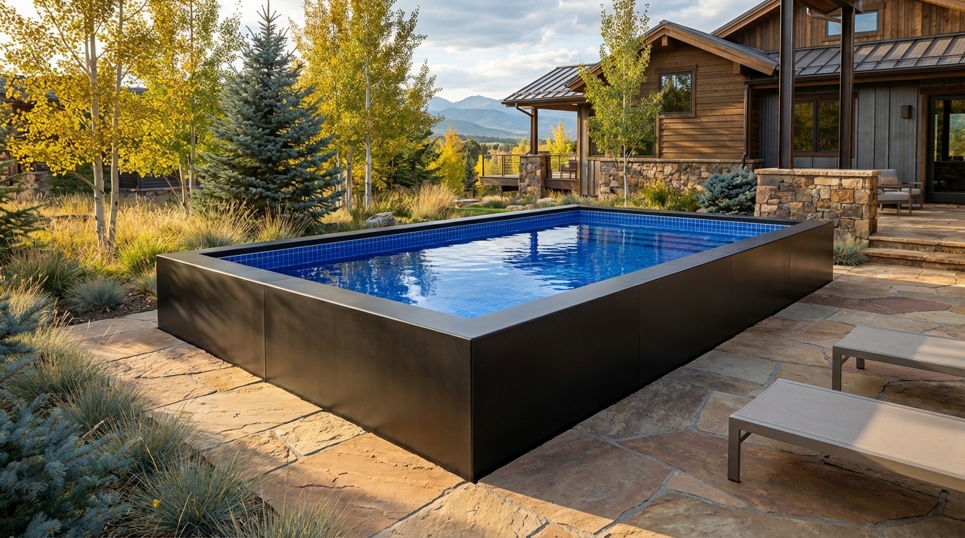 12 x 20 Midnight Black Blue Matrix Architectural Pool