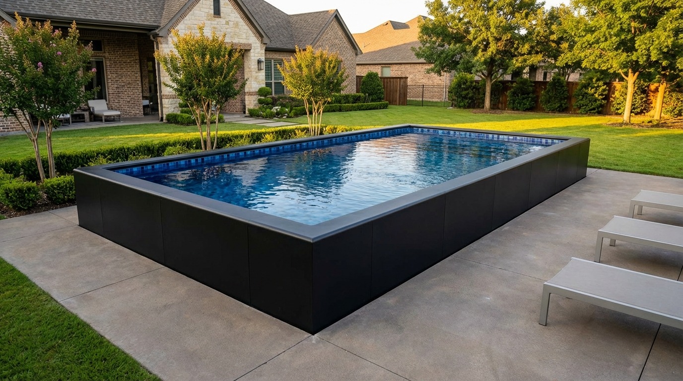 12 x 20 Midnight Black Mystic Blue Architectural Pool