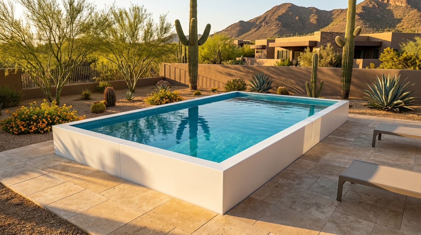 12 x 20 Alpine White Blue Topaz Architectural Pool