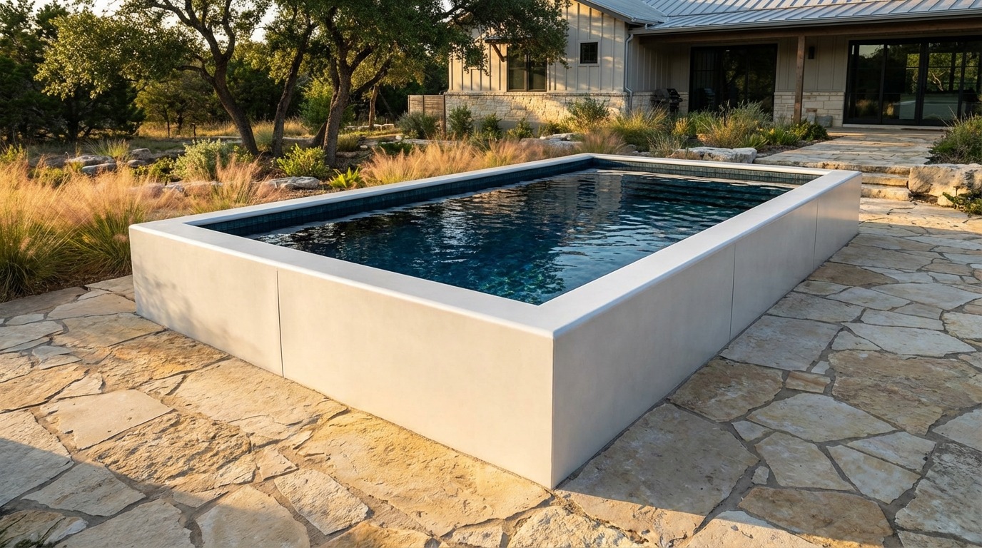 12 x 20 Alpine White Black Sapphire Architectural Pool