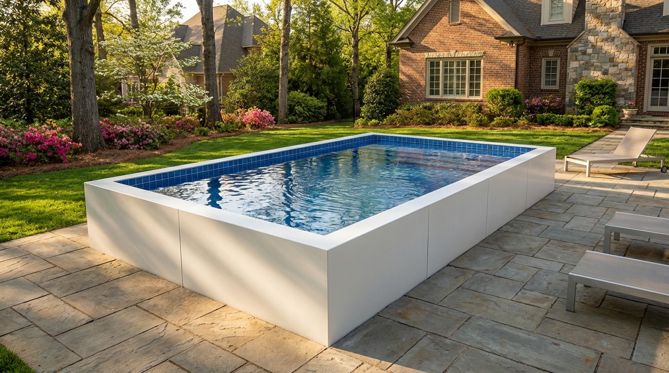 12 x 20 Alpine White Blue Matrix Architectural Pool