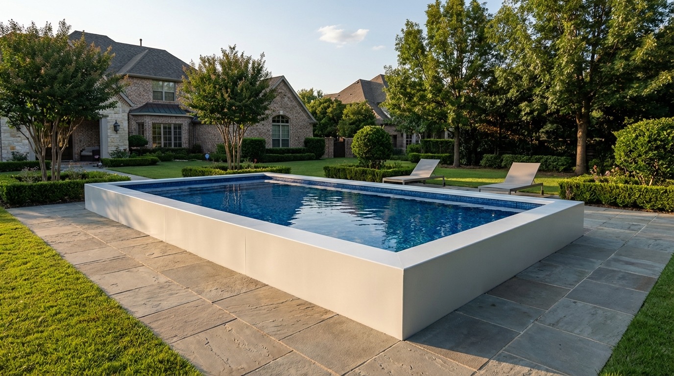 12 x 20 Alpine White Mystic Blue Architectural Pool