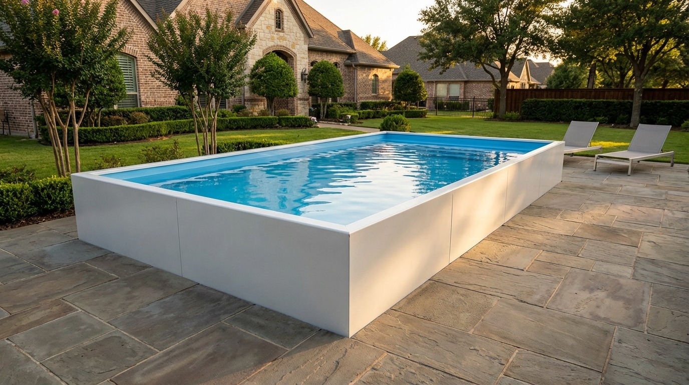 12 x 20 Alpine White Aqua Blue Architectural Pool