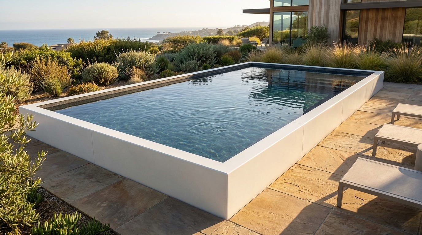 12 x 20 Alpine White Titanium Stone Architectural Pool