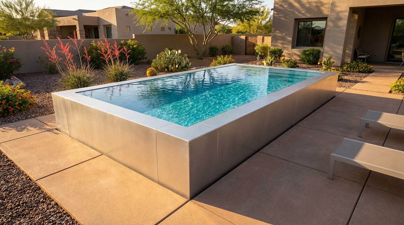 12 x 20 Platinum Silver Blue Topaz Architectural Pool