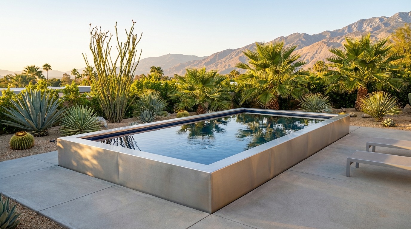 12 x 20 Platinum Silver Deep Sea Blue Architectural Pool