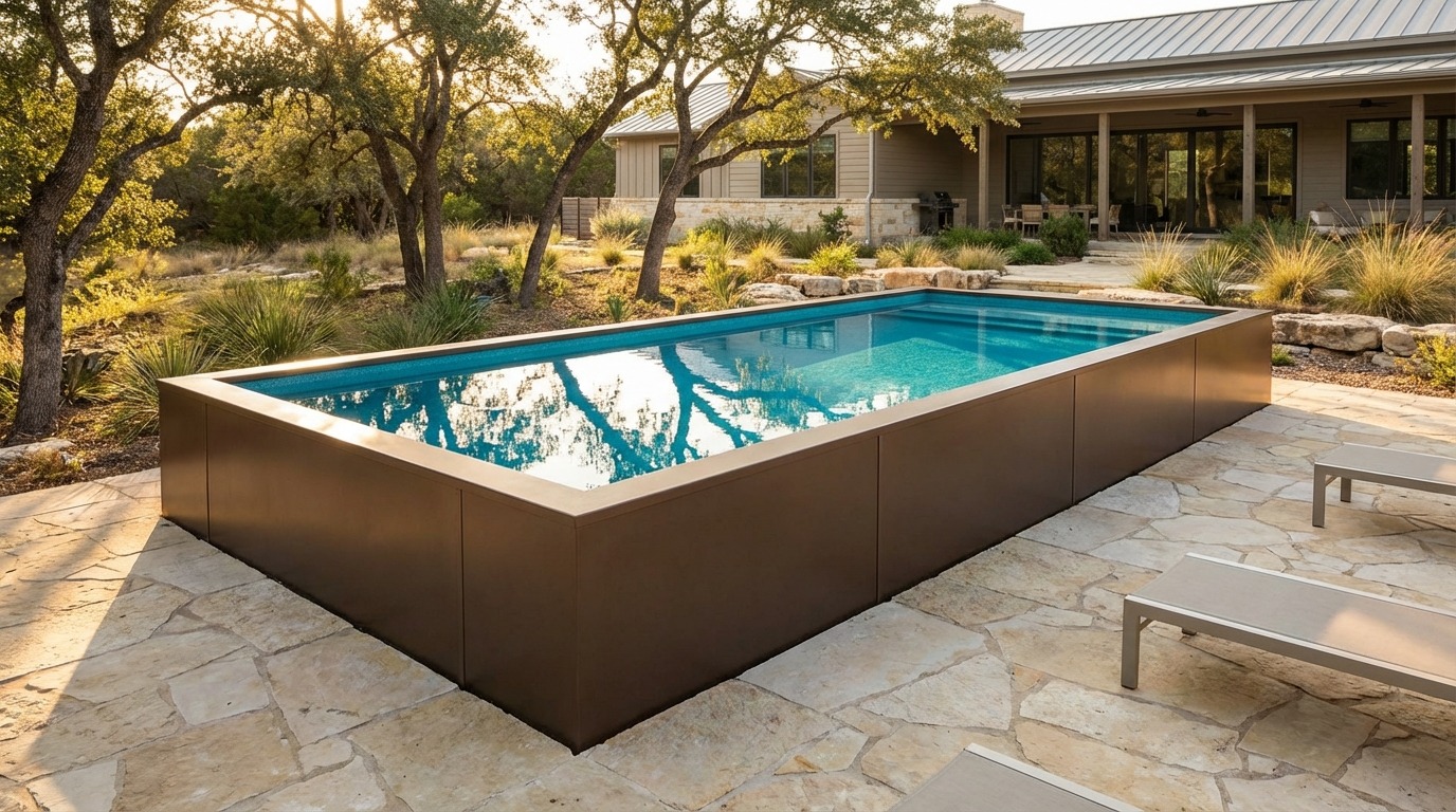12 x 24 Canyon Bronze Blue Topaz Architectural Pool