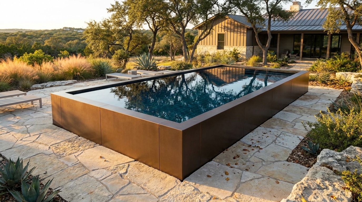 12 x 24 Canyon Bronze Black Sapphire Architectural Pool