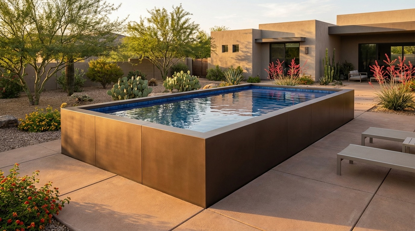 12 x 24 Canyon Bronze Blue Matrix Architectural Pool