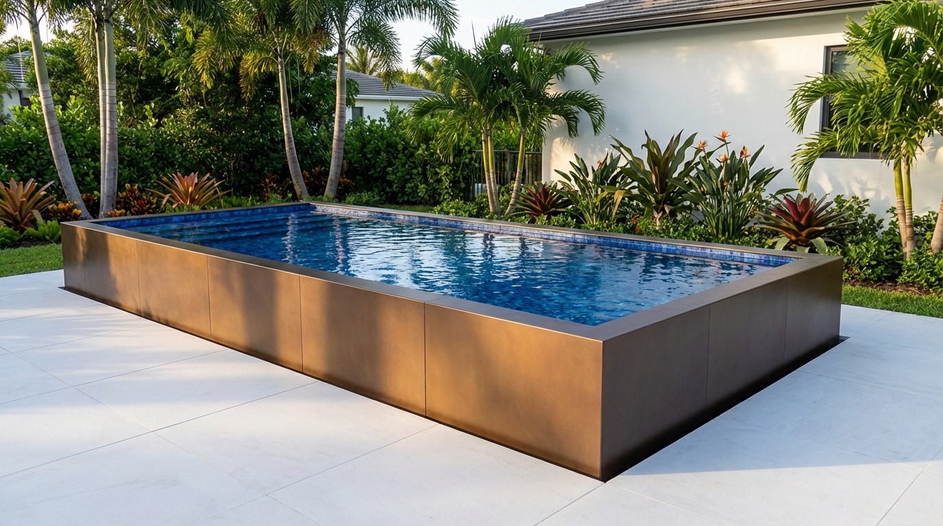 12 x 24 Canyon Bronze Mystic Blue Architectural Pool