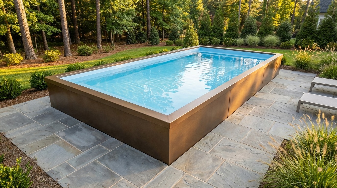 12 x 24 Canyon Bronze Aqua Blue Architectural Pool
