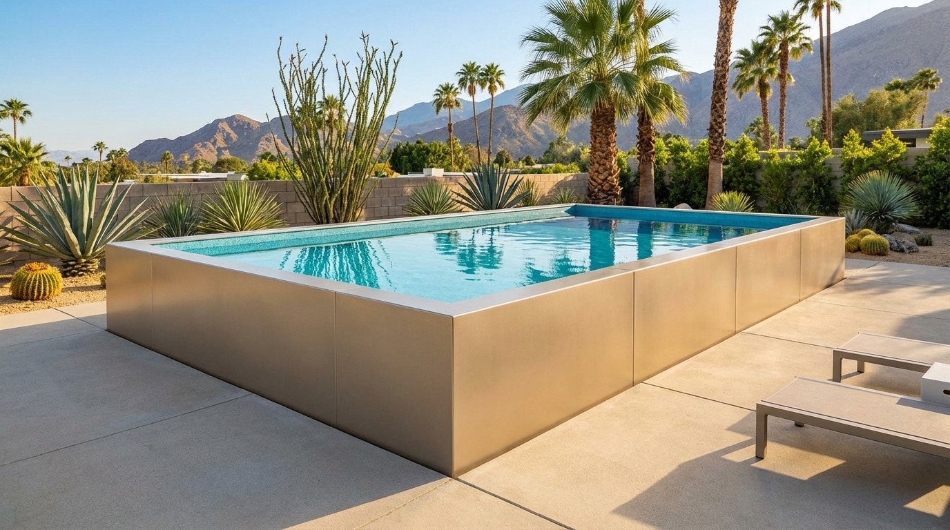 12 x 24 Champagne Mist Blue Topaz Architectural Pool