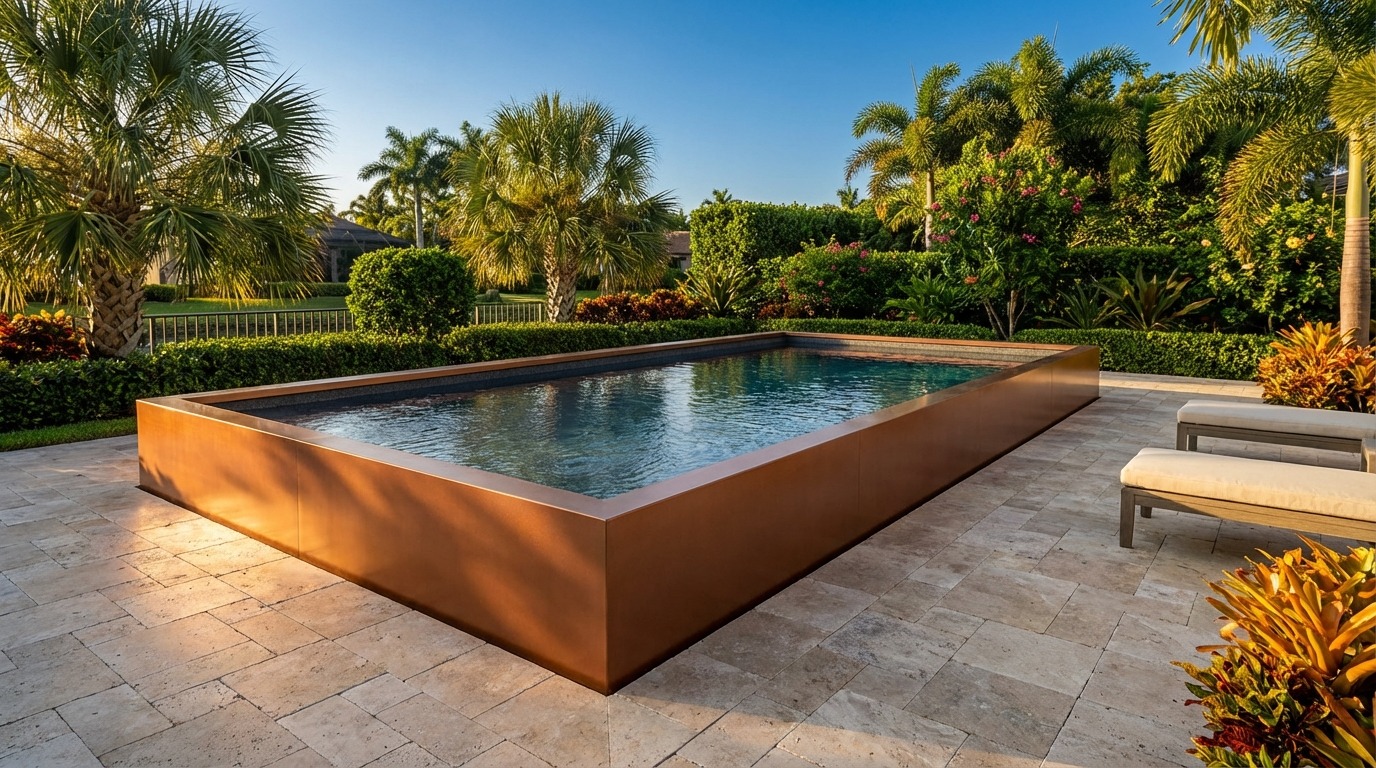 12 x 24 Espresso Copper Titanium Stone Architectural Pool