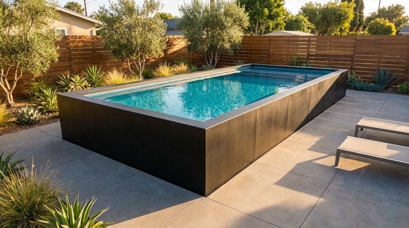 12 x 24 Midnight Black Blue Topaz Architectural Pool