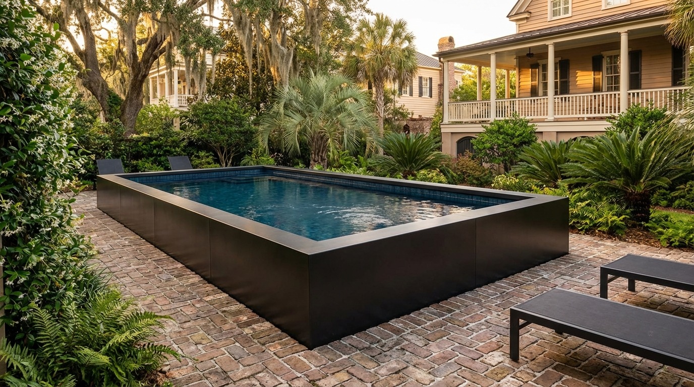 12 x 24 Midnight Black Black Sapphire Architectural Pool