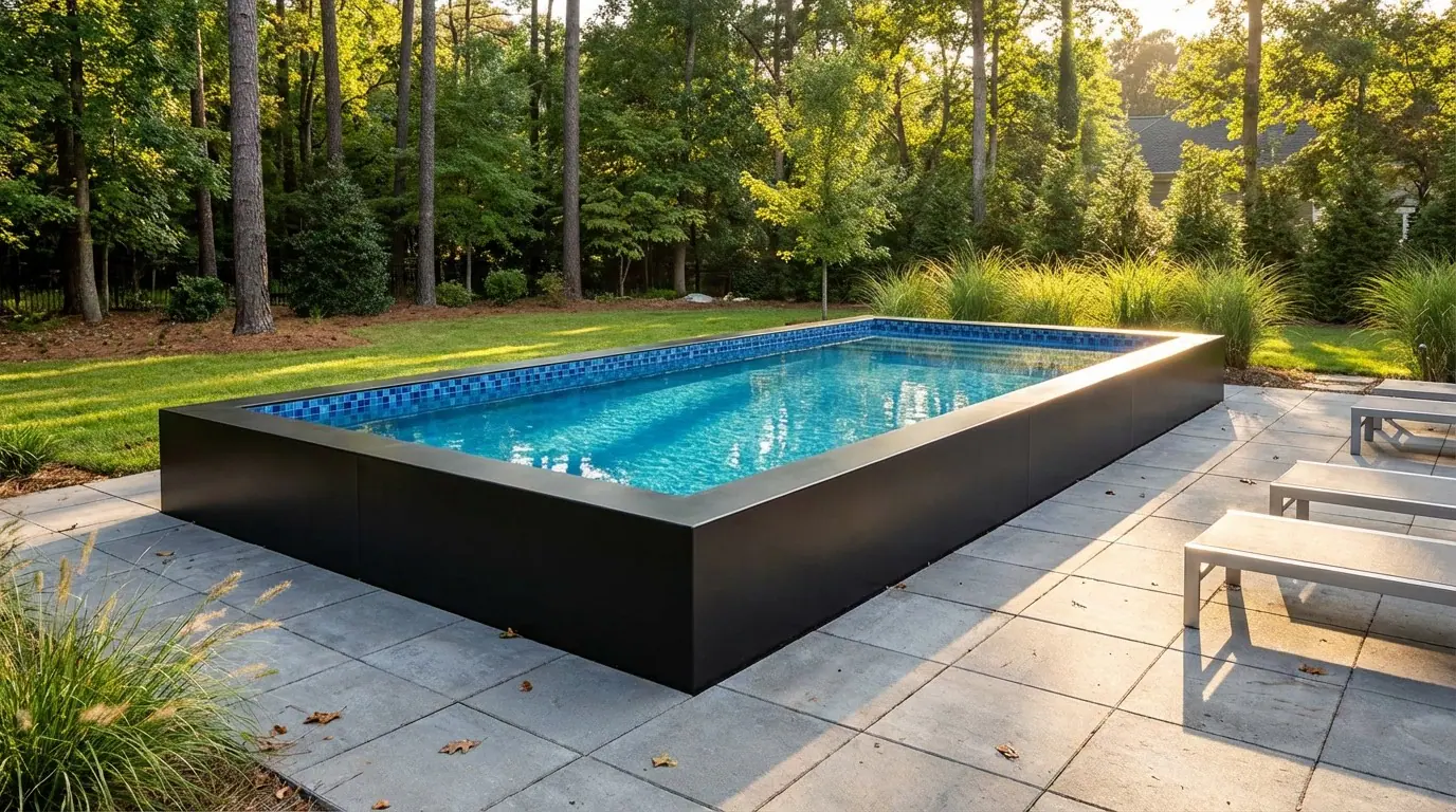 12 x 24 Midnight Black Mystic Blue Architectural Pool