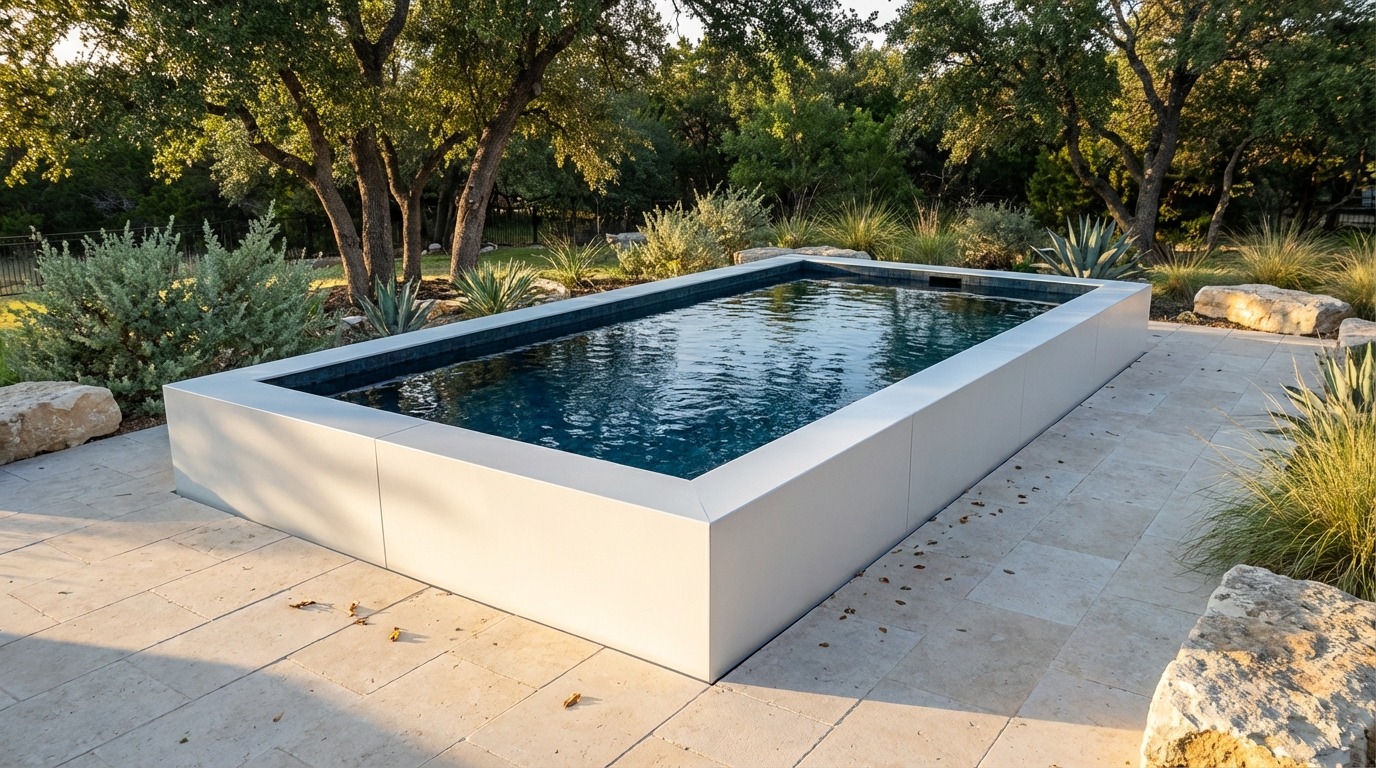 12 x 24 Alpine White Black Sapphire Architectural Pool