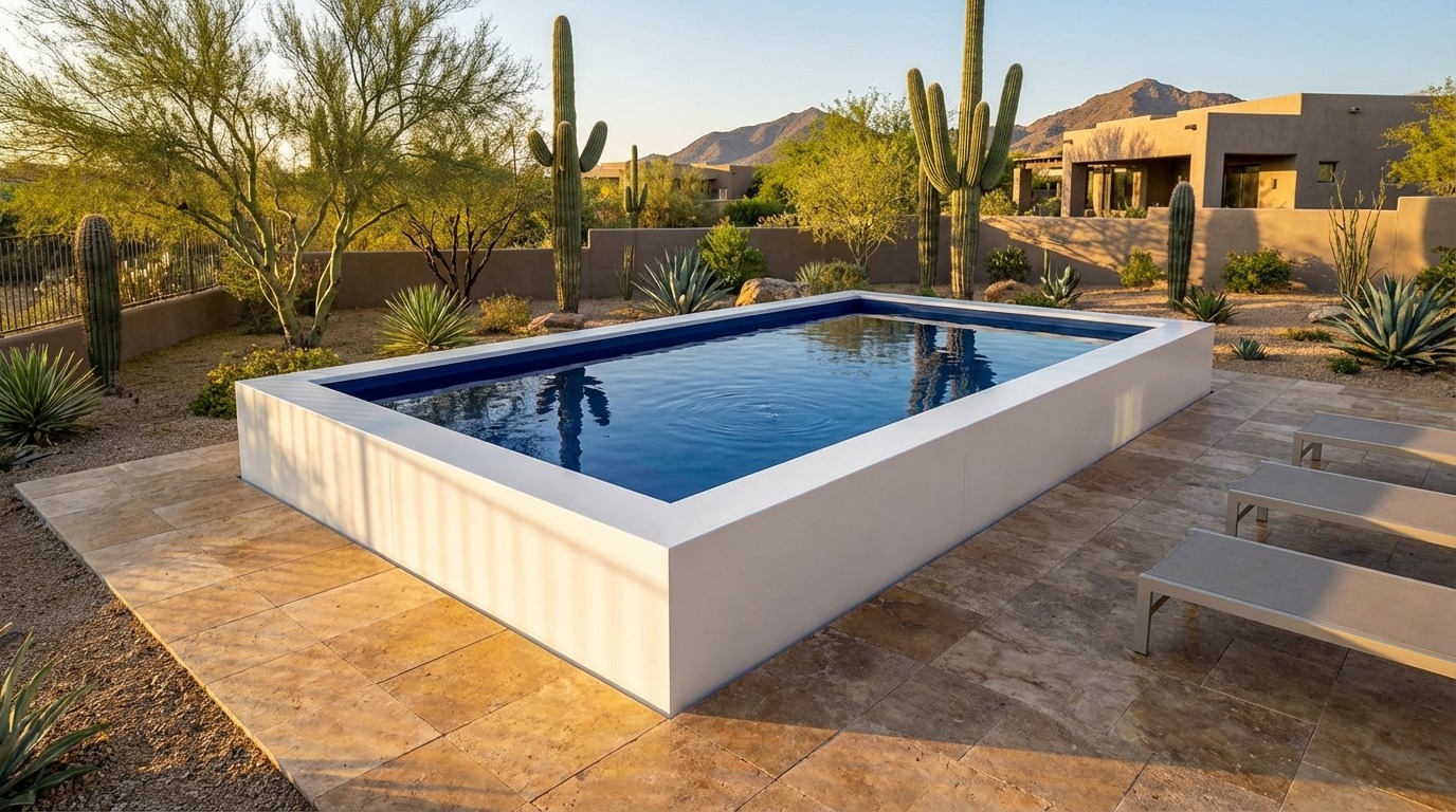 12 x 24 Alpine White Deep Sea Blue Architectural Pool