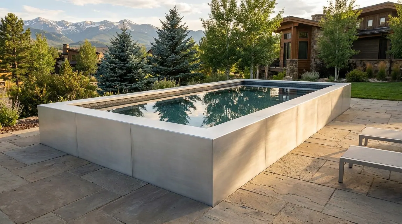 12 x 24 Alpine White Titanium Stone Architectural Pool