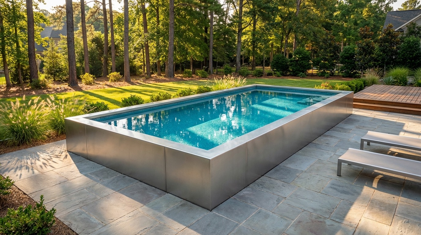 12 x 24 Platinum Silver Blue Topaz Architectural Pool