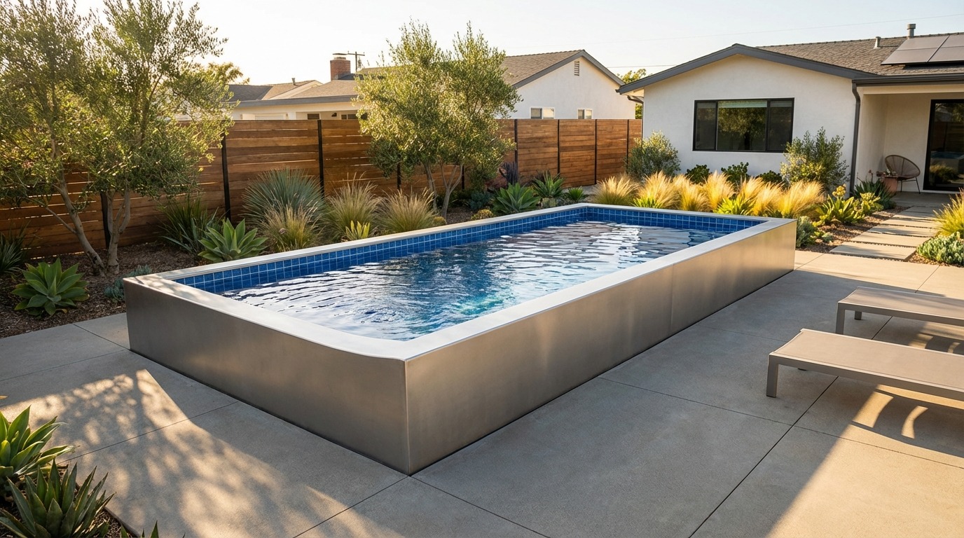 12 x 24 Platinum Silver Blue Matrix Architectural Pool