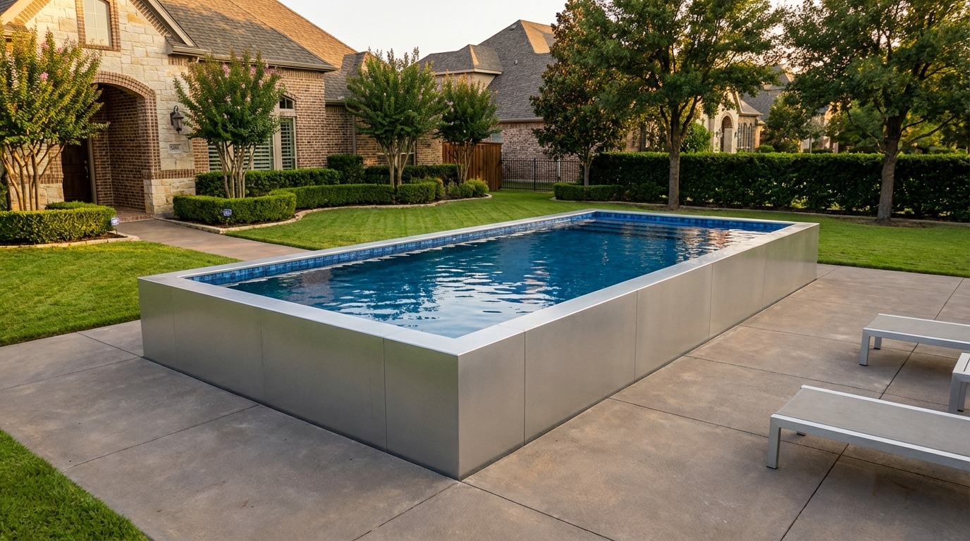 12 x 24 Platinum Silver Mystic Blue Architectural Pool