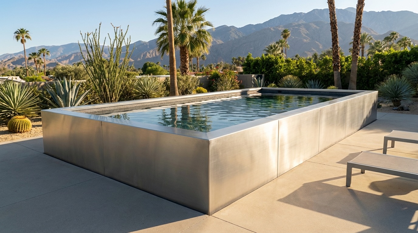 12 x 24 Platinum Silver Titanium Stone Architectural Pool