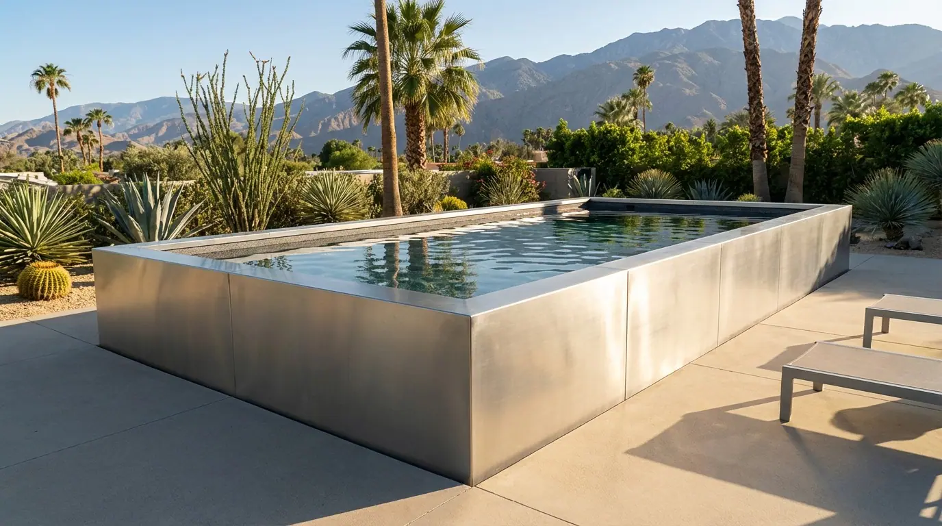 12 x 24 Platinum Silver Titanium Stone Architectural Pool