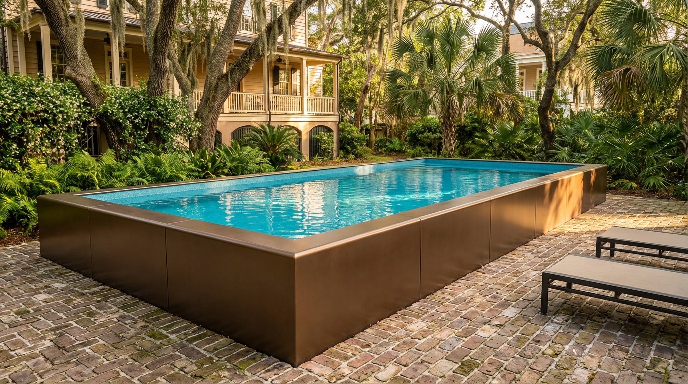 12 x 28 Canyon Bronze Blue Topaz Architectural Pool